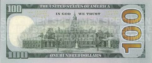 bancnota 100 dolari spate